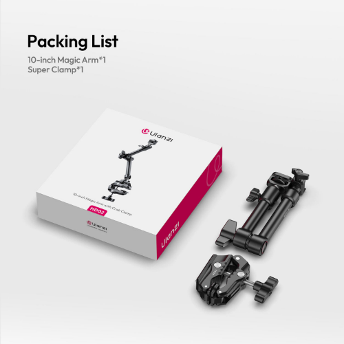 ULANZI HD02 10" Camera Magic Arm Super Clamp Kit with 360° Ball Head - Image 5