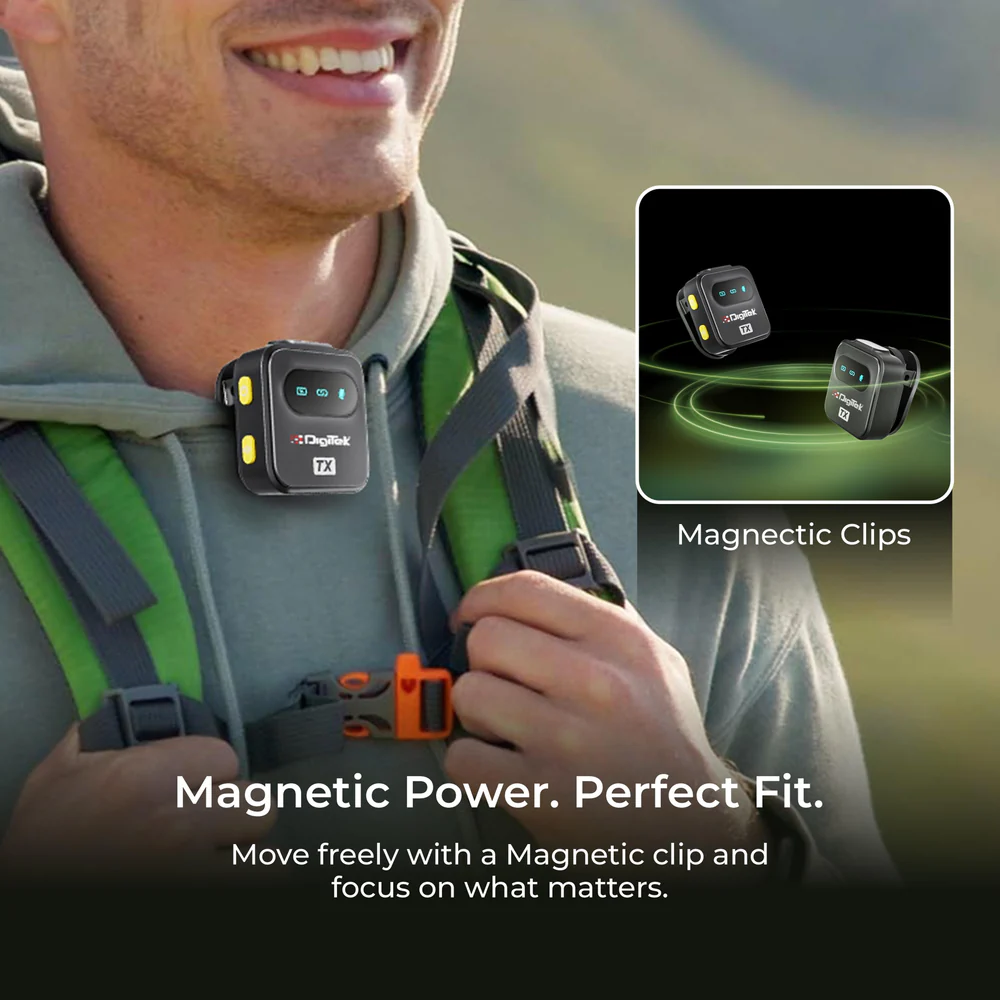 Digitek® (DWM-118) 2-in-1 Wireless Microphone, 50m Range, Noise Reduction, 7Hr Battery, Plug & Play, C-to-C & C-to-LTC Converter, iOS/Android/DSLR Compatible - for Vlogging/Interview/Video Shooting - Image 7