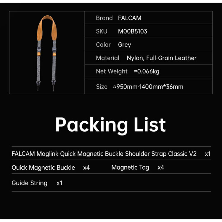 Falcam Maglink Magnetic Quick-Release Shoulder Strap Classic V2 (Snow Rock Gray, 31-55") - Image 19
