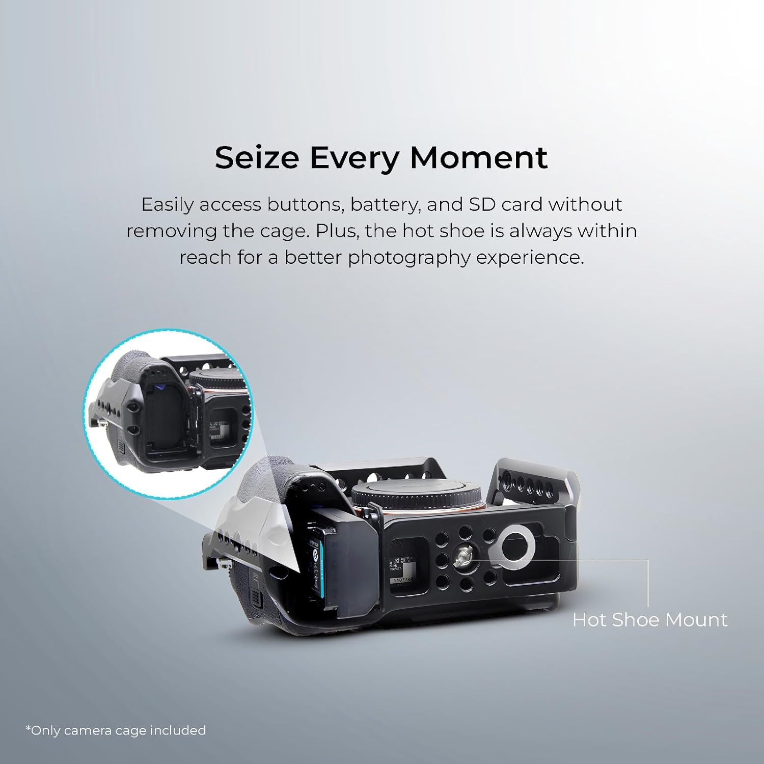 Digitek Professional Cam Cage (S) for Sony A7 M4/R4/R4A/S3/A1 Series Cameras, Lightweight Aluminum Form-Fitted Cage with HDMI Cable Clamp & Quick Tripod Mounting - Image 6