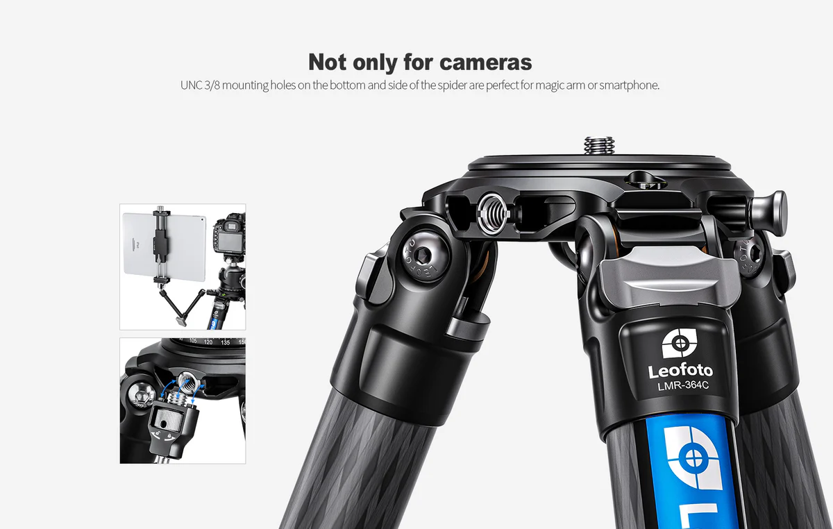 Leofoto LMR-364C Flip Lock Tripod with 75mm Video Bowl+Platform and Bag - Image 5