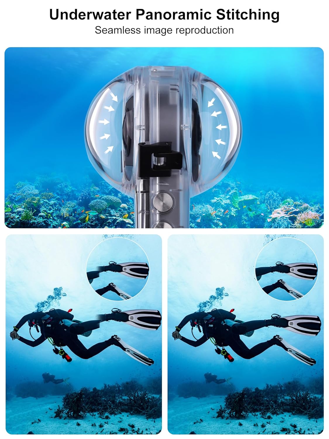 PULUZ Invisible Dive Housing Case for insta360 X3, 50m/164ft Waterproof Case - Image 6