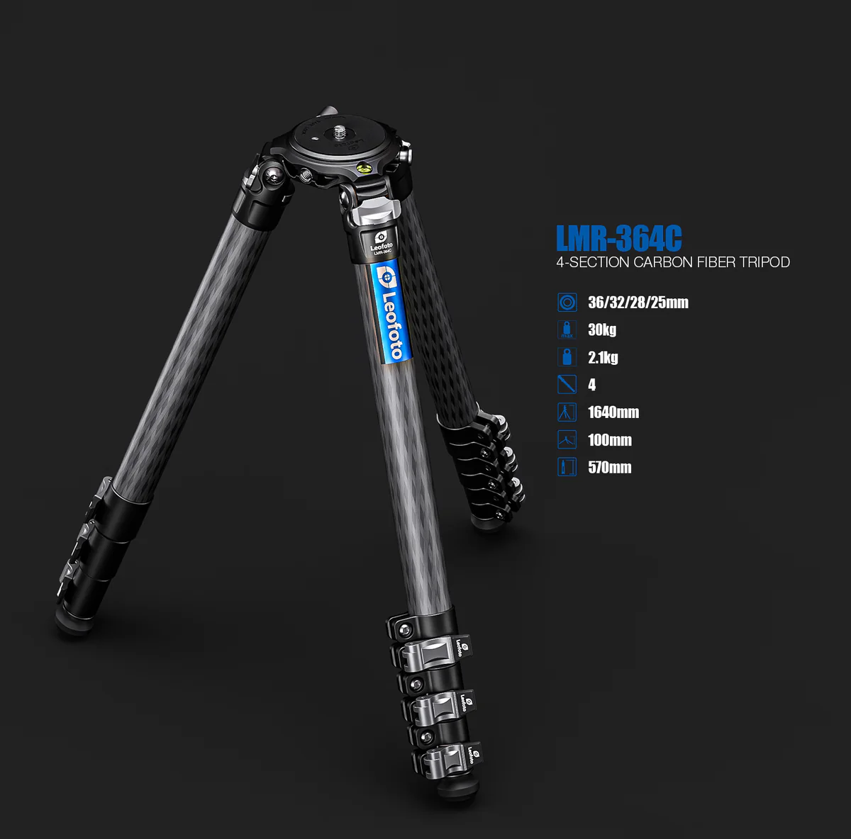 Leofoto LMR-364C Flip Lock Tripod with 75mm Video Bowl+Platform and Bag - Image 2