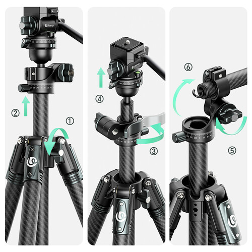 ULANZI JJ06 GlideGo Carbon Fiber Video Tripod - Image 16