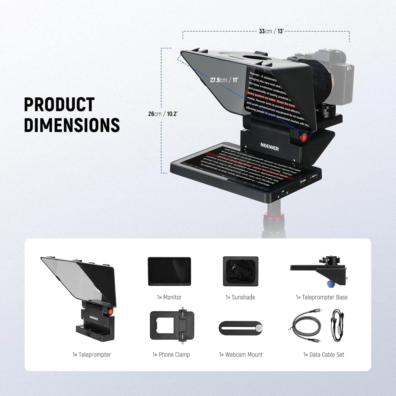 NEEWER X11 2-In-1 Teleprompter with Monitor - Image 8