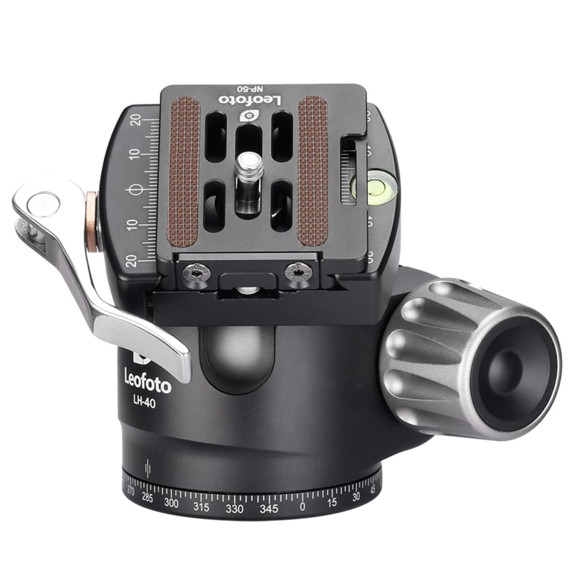 Leofoto LH-40LR 40mm Low Profile Ball Head with LR-50 Quick Release Lever Clamp and NP-50 Plate - Image 2