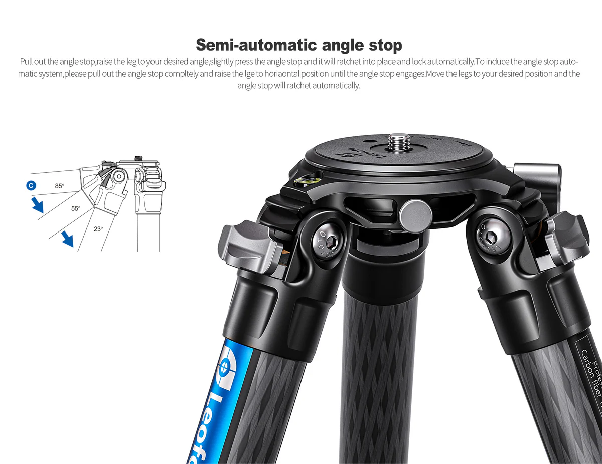 Leofoto LMR-364C Flip Lock Tripod with 75mm Video Bowl+Platform and Bag - Image 4