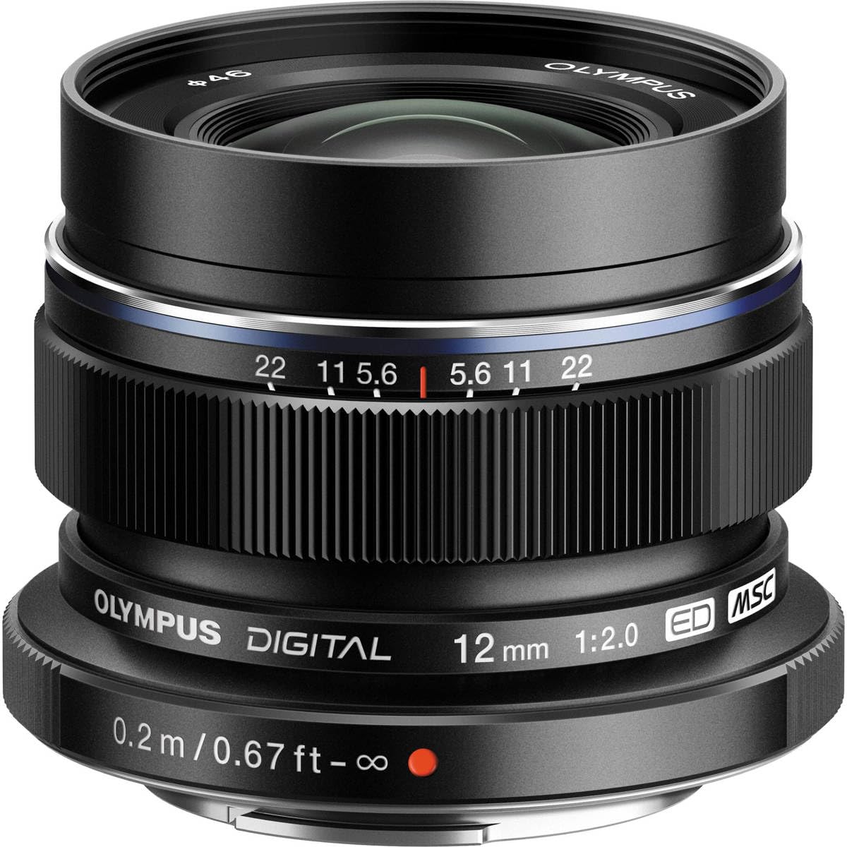 Olympus M. Zuiko Digital ED 12mm f/2.0 Lens for Micro 4/3 Cameras (Black) (Open Box) - Image 1