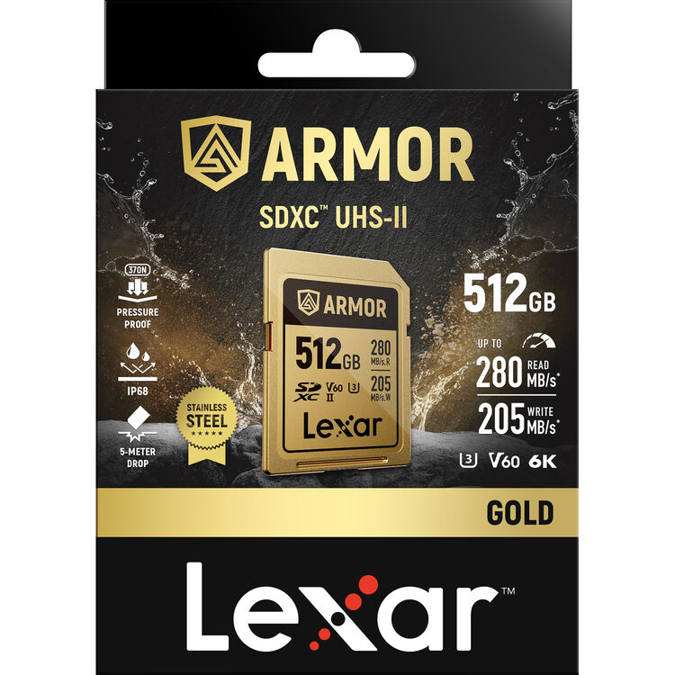 Lexar 512GB ARMOR GOLD UHS-II SDXC Memory Card - Image 2