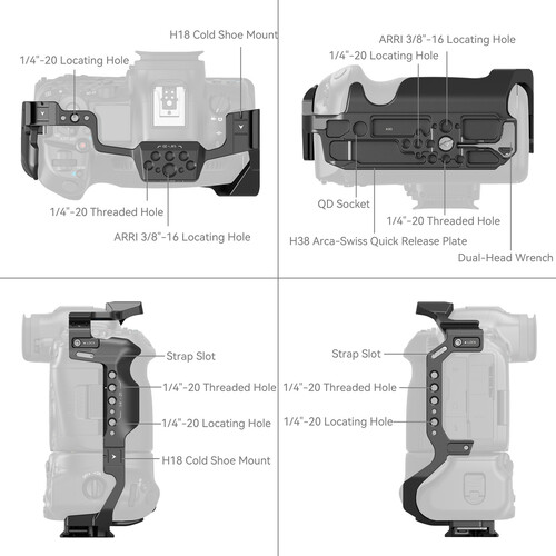SmallRig Cage for Canon EOS R5 Mark II / R6 Mark III with Battery Grip BG-R20 5623 - Image 6