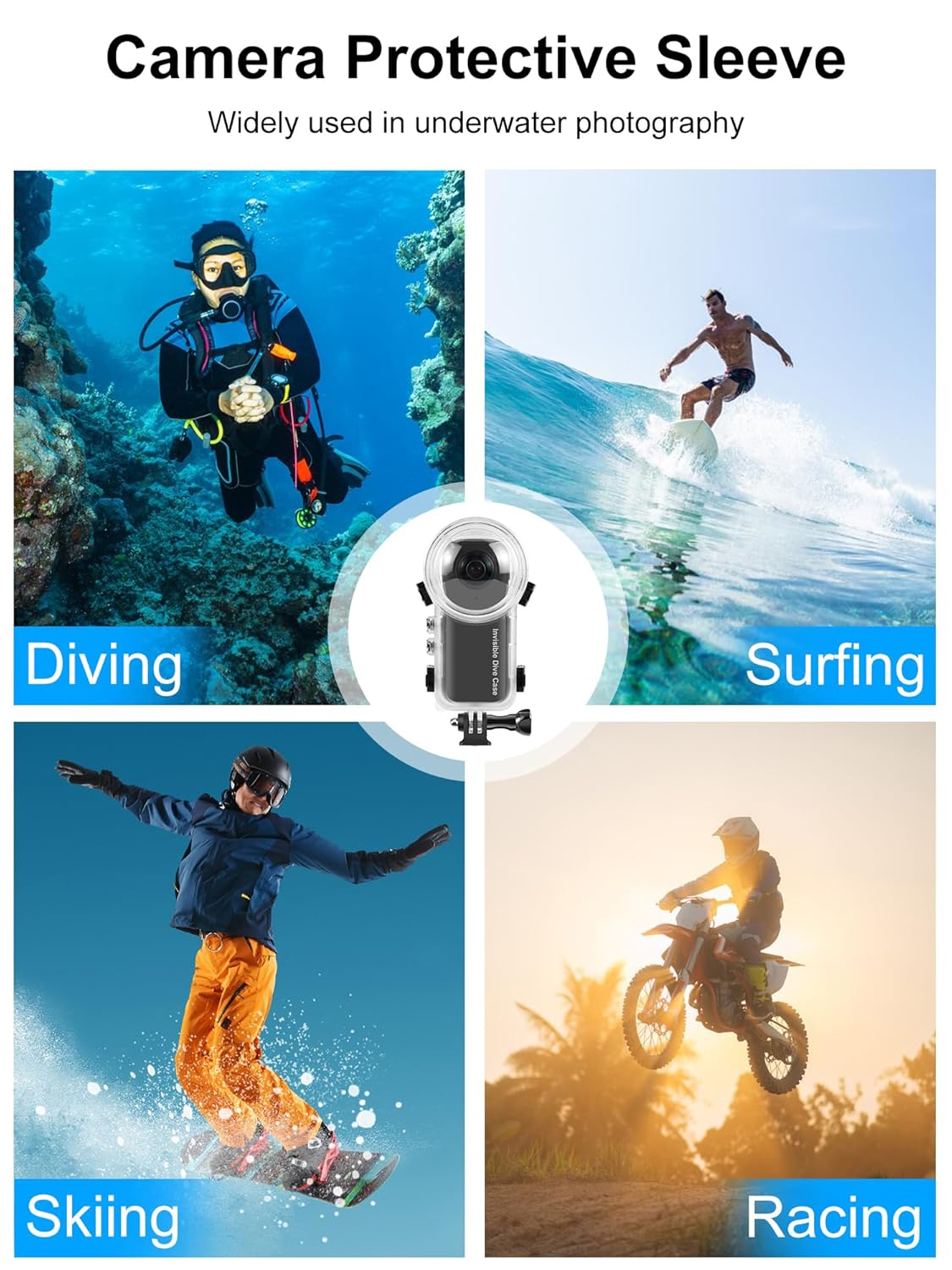 PULUZ Invisible Dive Housing Case for insta360 X3, 50m/164ft Waterproof Case - Image 4