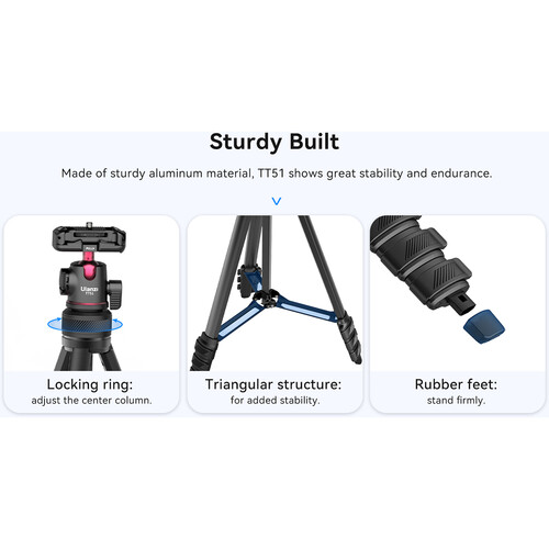 ULANZI Select TT51 Portable Tripod Stand with 360° Rotable Ball Head - Image 11
