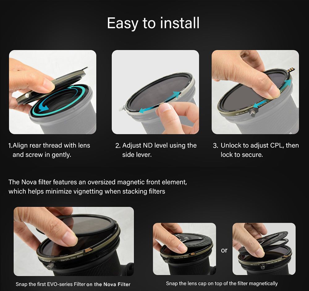 H&Y Nova series HD ND3-32+CPL Filter 77mm (1.5 - 5 stops) - Image 4