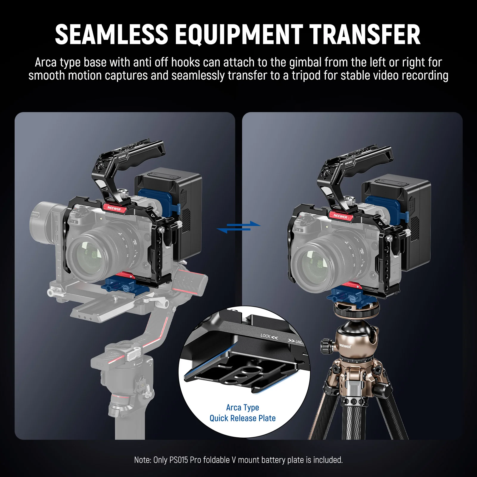 NEEWER PS015 Pro Foldable V Mount Battery Plate - Image 7