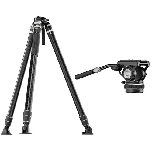 YC Onion Pineta Lite Tripod with Rubber Feet & FH75S Fluid Head - Image 1