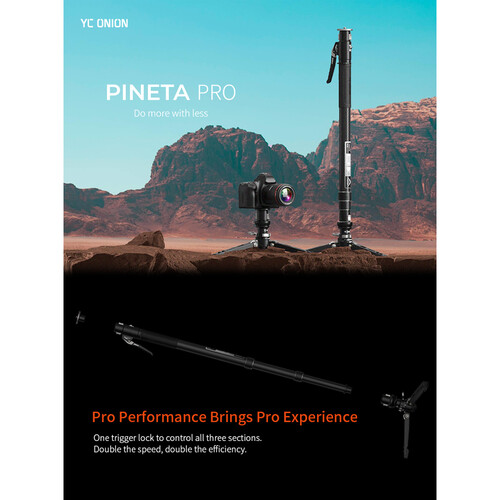 YC Onion Pineta Pro Carbon Fiber Monopod with FH60S Fluid Head - Image 7
