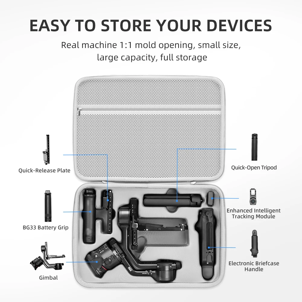 Carrying Case for DJI RS 5 Stabilizer Shockproof Travel Case - Image 2