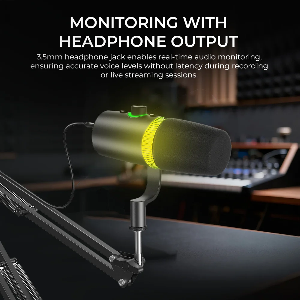 Digitek (DM 701) RGB USB Professional Dynamic Podcast Microphone - Image 4