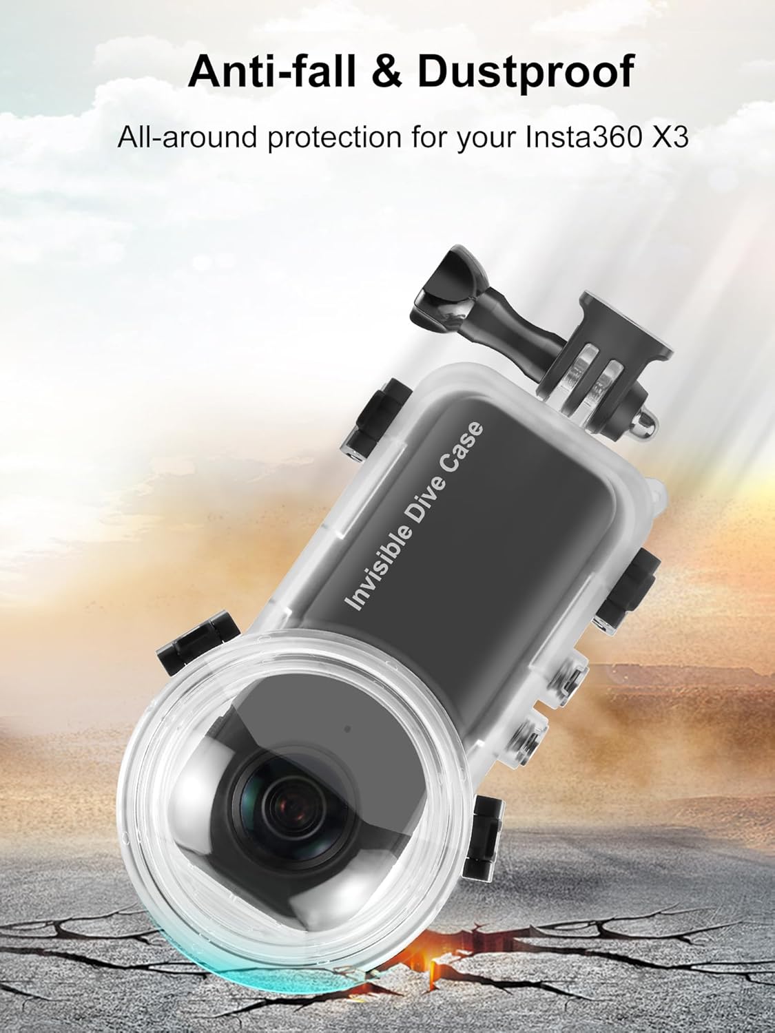 PULUZ Invisible Dive Housing Case for insta360 X3, 50m/164ft Waterproof Case - Image 2