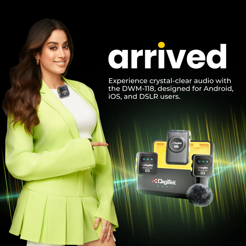 Digitek® (DWM-118) 2-in-1 Wireless Microphone, 50m Range, Noise Reduction, 7Hr Battery, Plug & Play, C-to-C & C-to-LTC Converter, iOS/Android/DSLR Compatible - for Vlogging/Interview/Video Shooting - Image 2