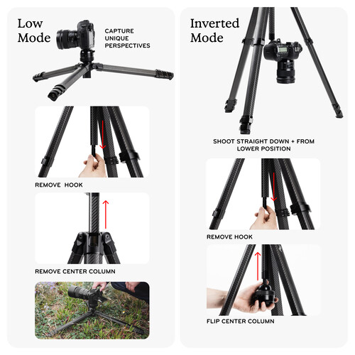 Peak Design Pro Tall Carbon Fiber Tripod with Ball Head (Black) - Image 11