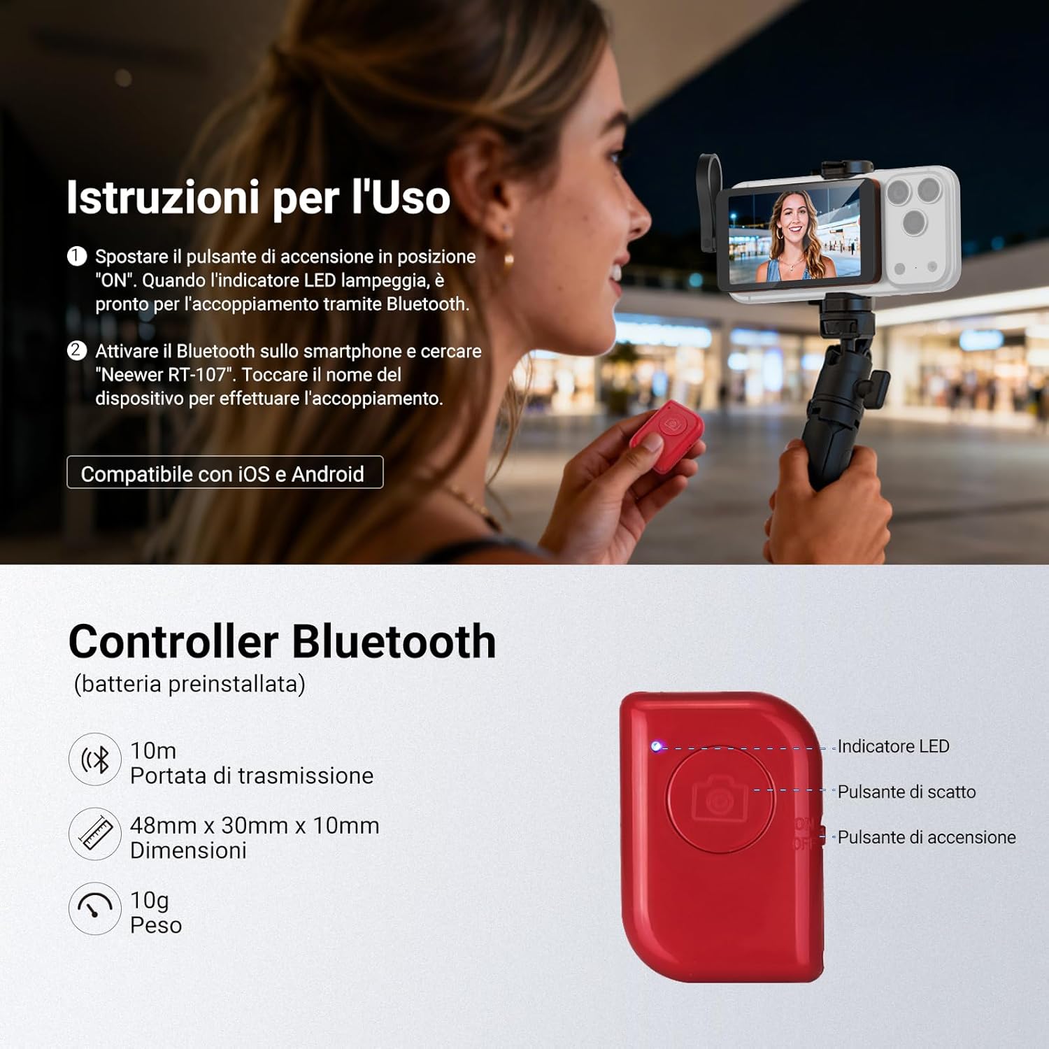 NEEWER 4" Magnetic Vlog Selfie Monitor Screen, 4K 120fps Wired Recording for DP Enabled Phone, Back Camera M4C - Image 5