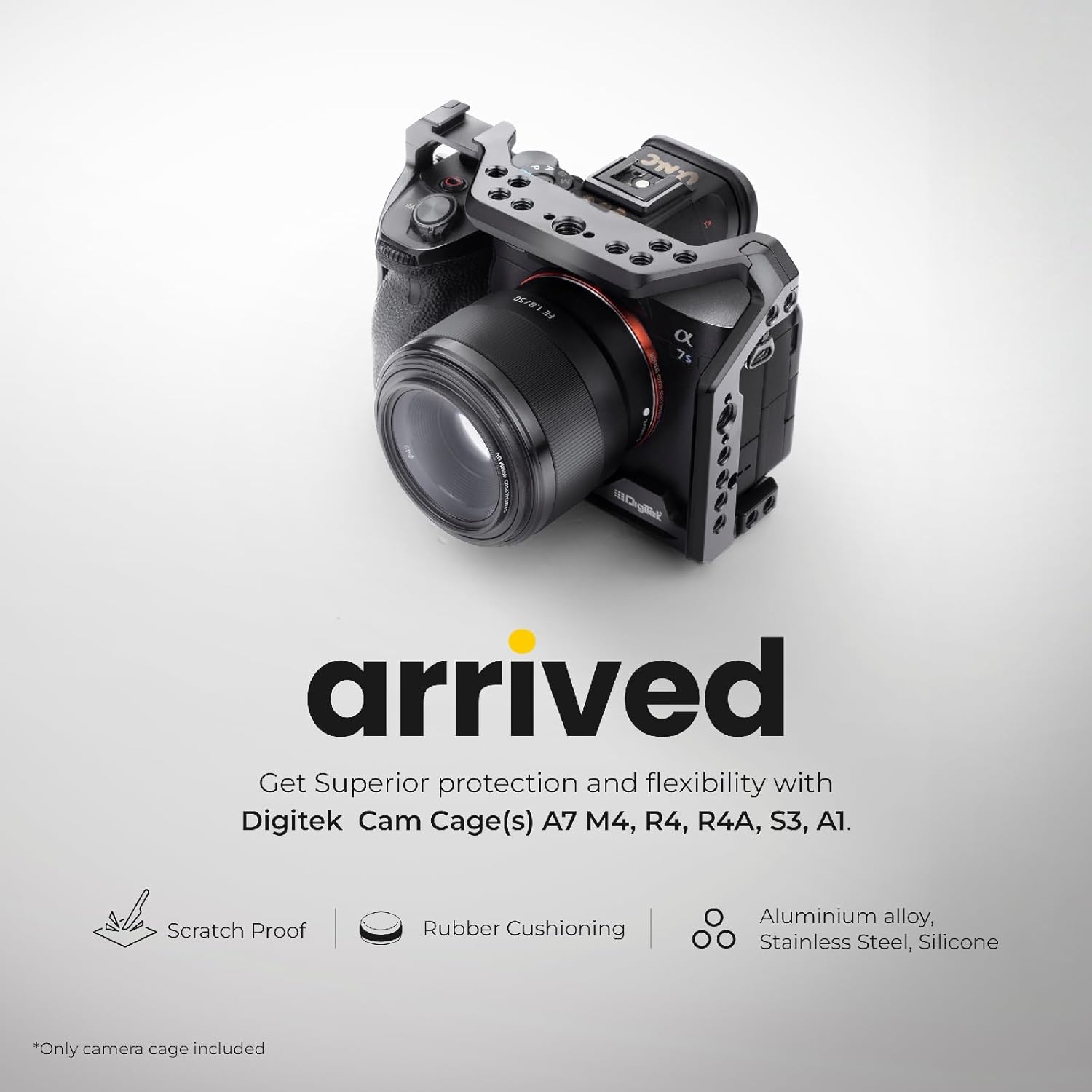 Digitek Professional Cam Cage (S) for Sony A7 M4/R4/R4A/S3/A1 Series Cameras, Lightweight Aluminum Form-Fitted Cage with HDMI Cable Clamp & Quick Tripod Mounting - Image 2