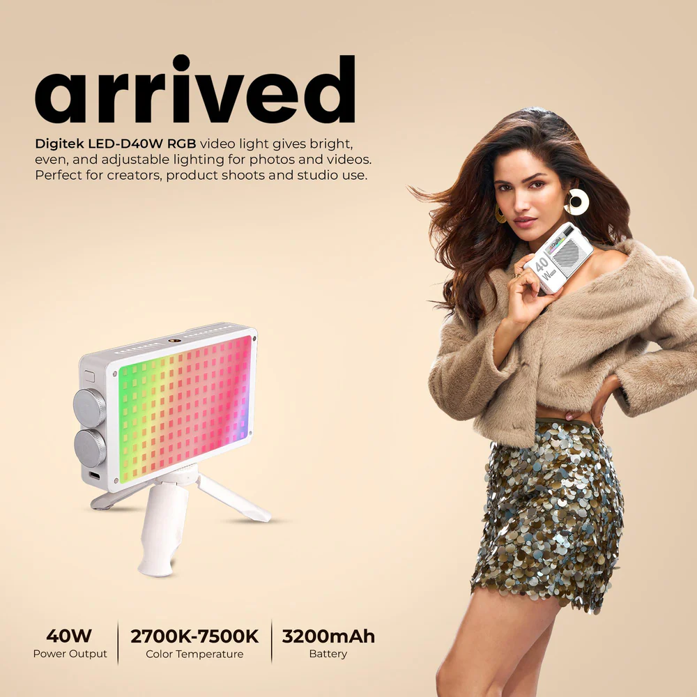 Digitek (LED-D40W RGB) Portable 40W LED Video Light - Image 2