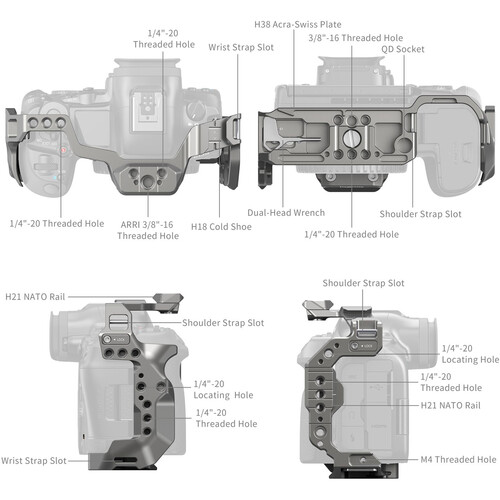 SmallRig HawkLock Quick Release Camera Cage for Canon EOS R5 Mark II 4977 - Image 4