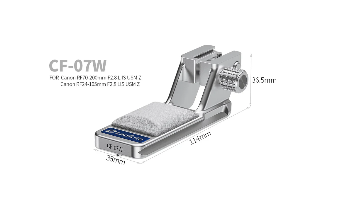 Leofoto CF-07/W Replacement Foot for Canon RF70-200mm F2.8 L IS USM Z / RF24-105mm F2.8 LIS USM Z - Image 6