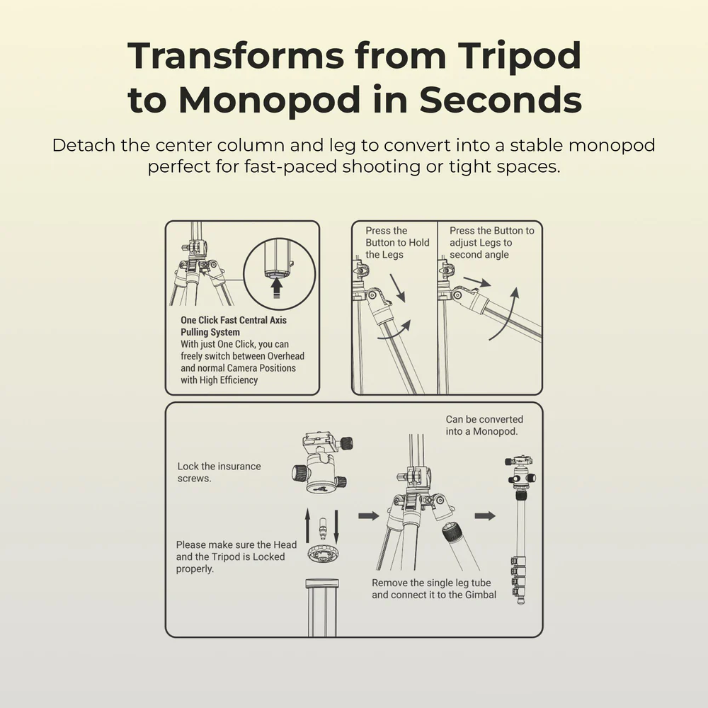 Digitek (DTR 530 BH) Multi-Angle DV Tripod cum Monopod with Ball Head - Image 9
