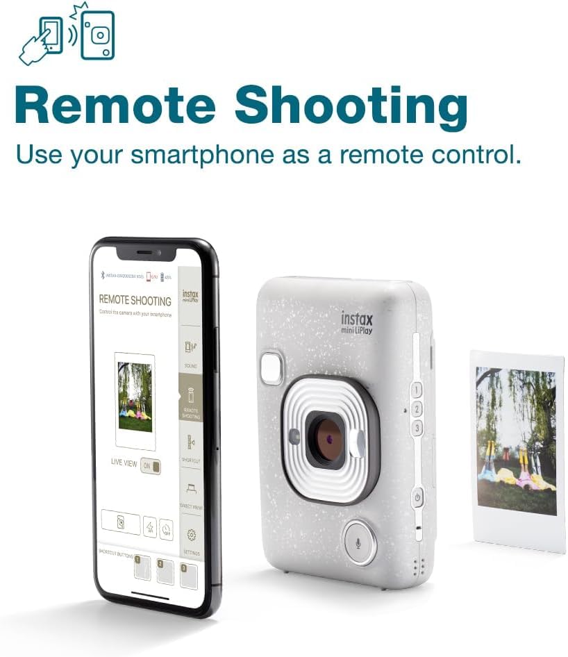 Fujifilm Instax Mini LiPlay Hybrid Instant Camera (Stone White) Fujifilm Instax Mini LiPlay Hybrid Instant Camera (Stone White) - Image 3