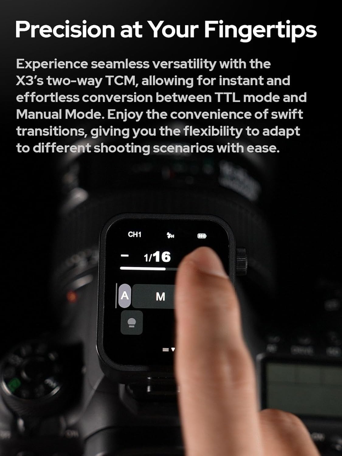 Godox X3-C TTL Wireless Flash Trigger,Compatible for Canon Camera, OLED Touchscreen X3 C Flash Transmitter, Built-in Lithium Battery, Support Quick Charge, with TCM Conversion Godox X3-C TTL Wireless Flash Trigger,Compatible for Canon Camera, OLED Touchscreen X3 C Flash Transmitter, Built-in Lithium Battery, Support Quick Charge, with TCM Conversion - Image 5