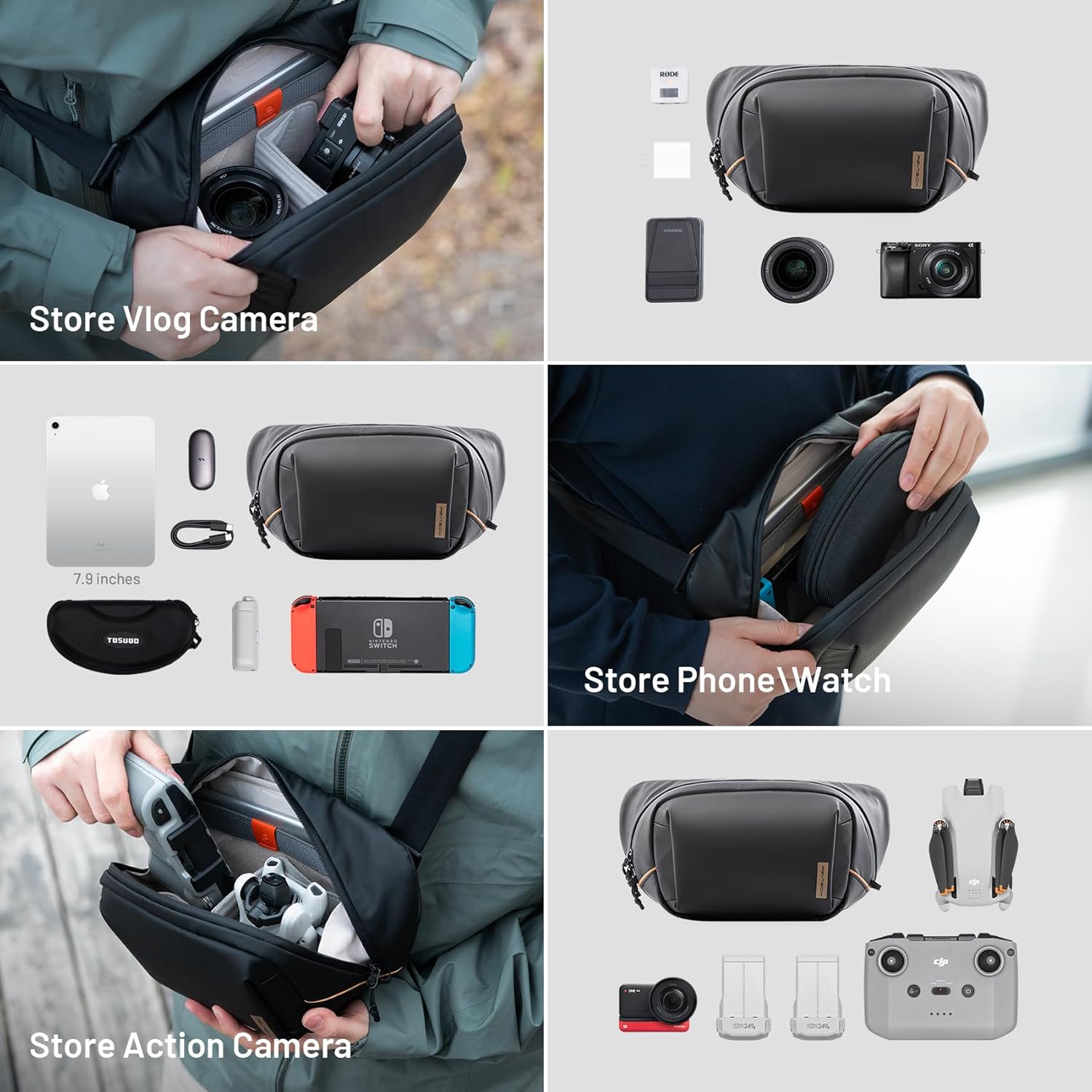 PGYTECH OneGo Solo V2 Camera Sling Bag 4L, Black, 4L, Solo V2 PGYTECH OneGo Solo V2 Camera Sling Bag 4L, Black, 4L, Solo V2 - Image 2