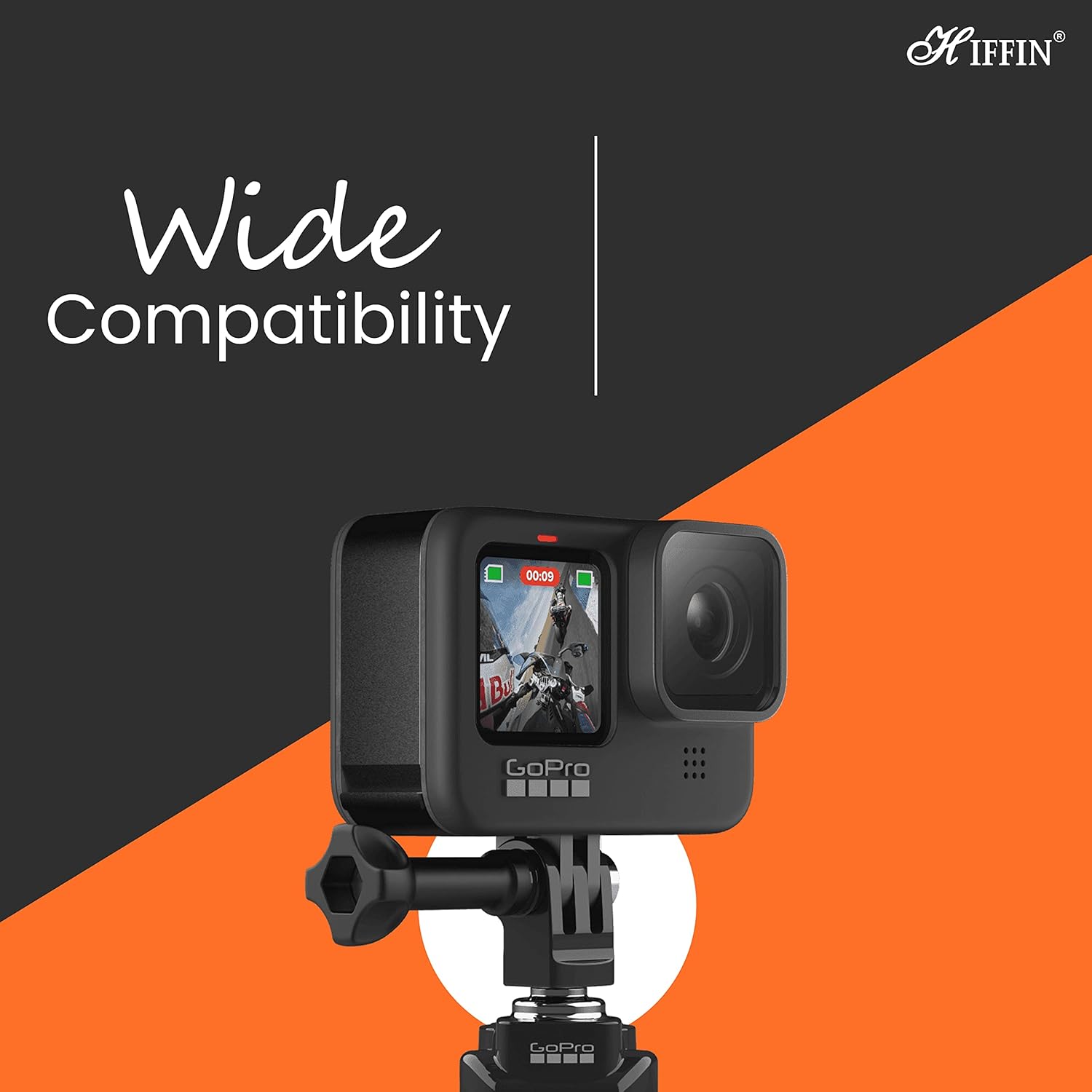 Hiffin® Tripod Mount Adapter Compatible with GoPro Hero 8, 7, 6, 5, 4, Session, 3+, 3, 2, 1, Hero (2018), Fusion, DJI Osmo, Sjcam, Xiaoyi Action Cameras Hiffin® Tripod Mount Adapter Compatible with GoPro Hero 8, 7, 6, 5, 4, Session, 3+, 3, 2, 1, Hero (2018), Fusion, DJI Osmo, Sjcam, Xiaoyi Action Cameras - Image 3