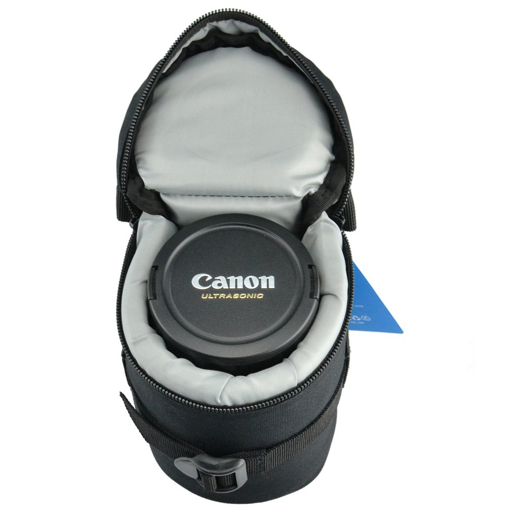 JJC DLP-3 Deluxe Lens Pouch for Lenses with diameter and height below 80 x 170mm - Canon EF 100-300mm EF 75-300mm EF 135mm EF 24-70mm Nikon Nikkor 70-300mm Sony E 75-300MM - Image 4