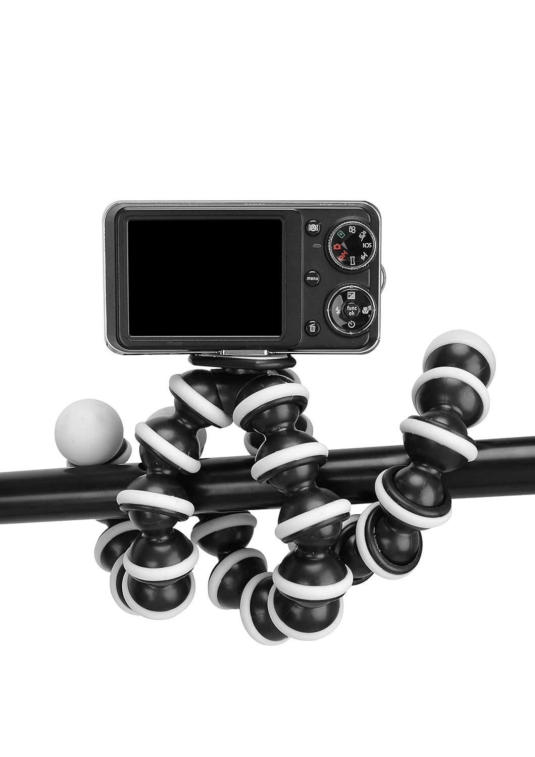 Photron 13 Inch/33.02 cm Flexible GorillaPod Tripod Octopod POD 600 with Mobile Holder Attachment for Smart Phone, Digital Compact Camera | Weight Load Capacity: 2kg | 1/4" & 3/8" Screw (White, Black) - Image 4