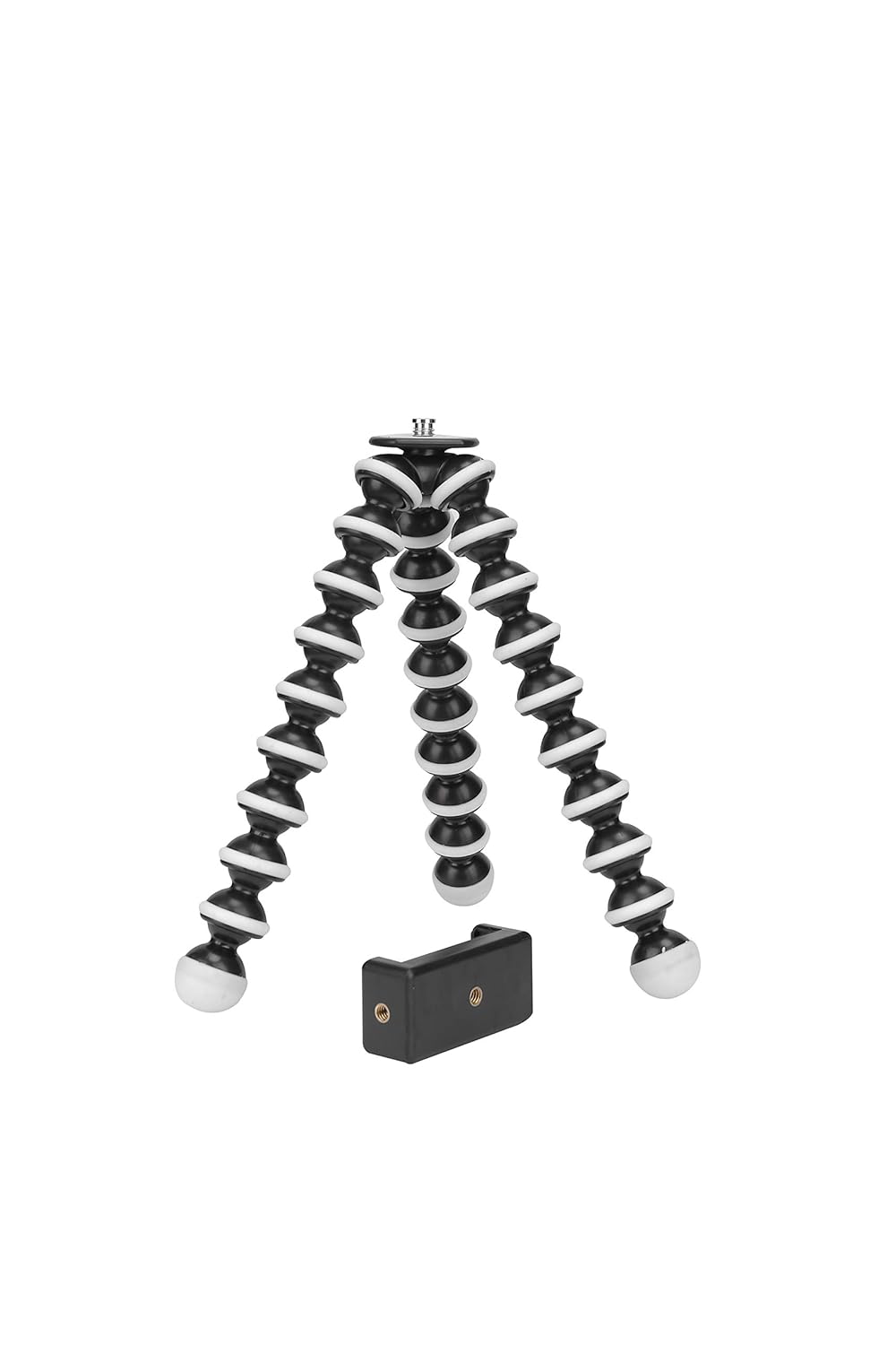 Photron 13 Inch/33.02 cm Flexible GorillaPod Tripod Octopod POD 600 with Mobile Holder Attachment for Smart Phone, Digital Compact Camera | Weight Load Capacity: 2kg | 1/4" & 3/8" Screw (White, Black) - Image 3