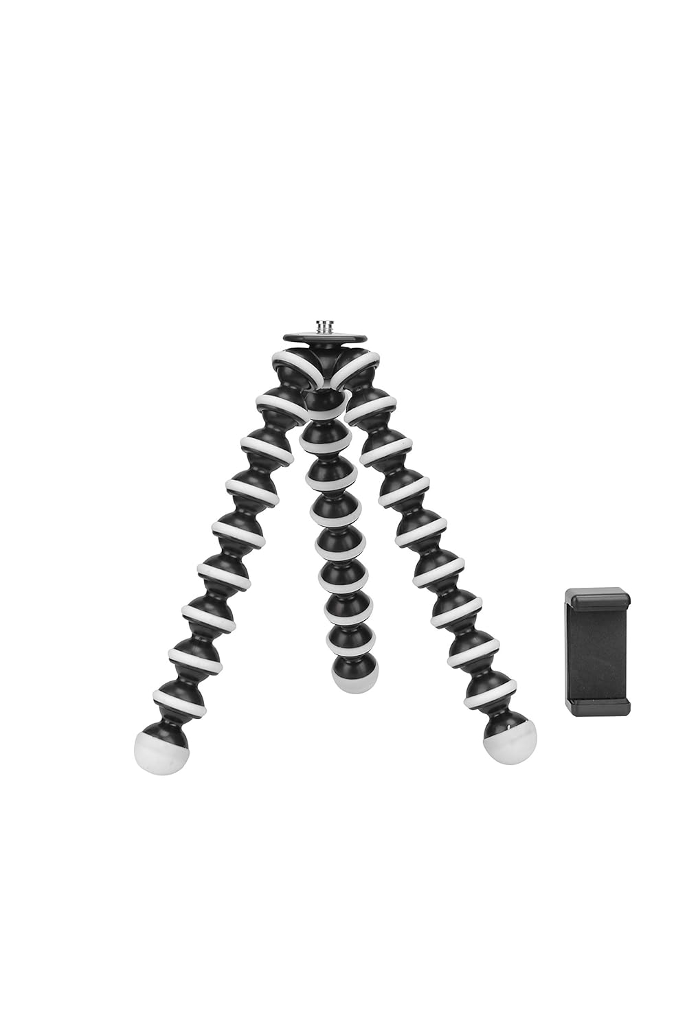 Photron 13 Inch/33.02 cm Flexible GorillaPod Tripod Octopod POD 600 with Mobile Holder Attachment for Smart Phone, Digital Compact Camera | Weight Load Capacity: 2kg | 1/4" & 3/8" Screw (White, Black) - Image 6