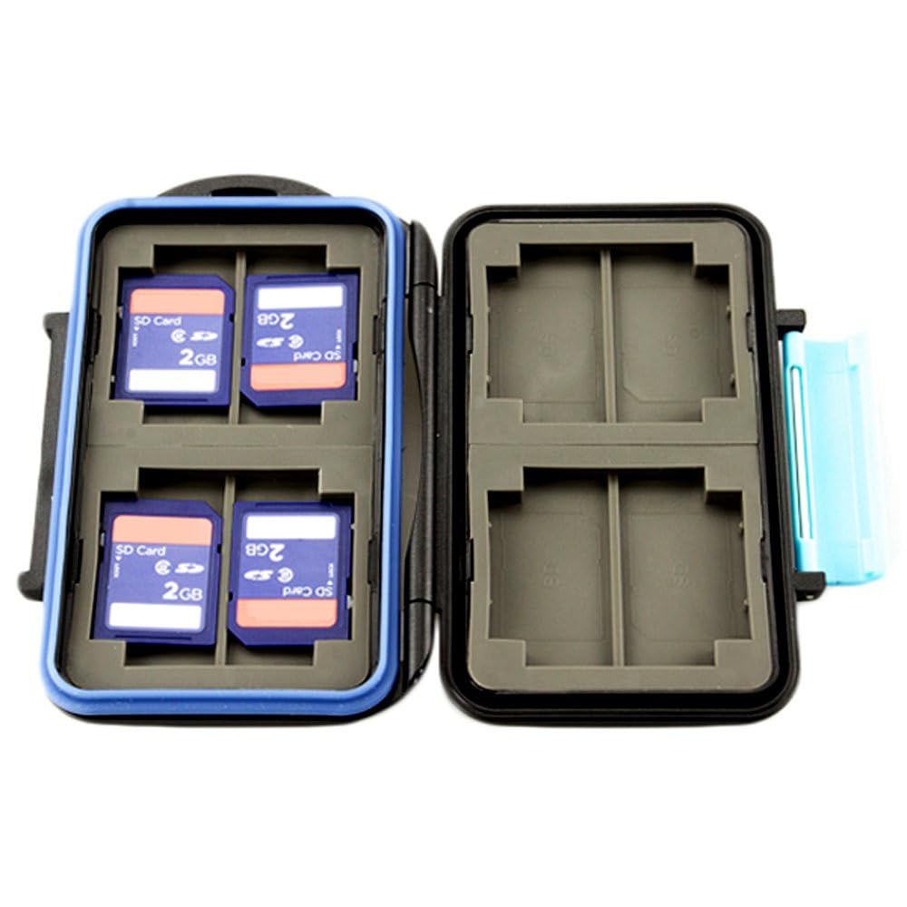 JJC Waterproof Extremely Tough Memory Card Case MC-2 for 4 CF Cards 8 SD Cards, Black - Image 3