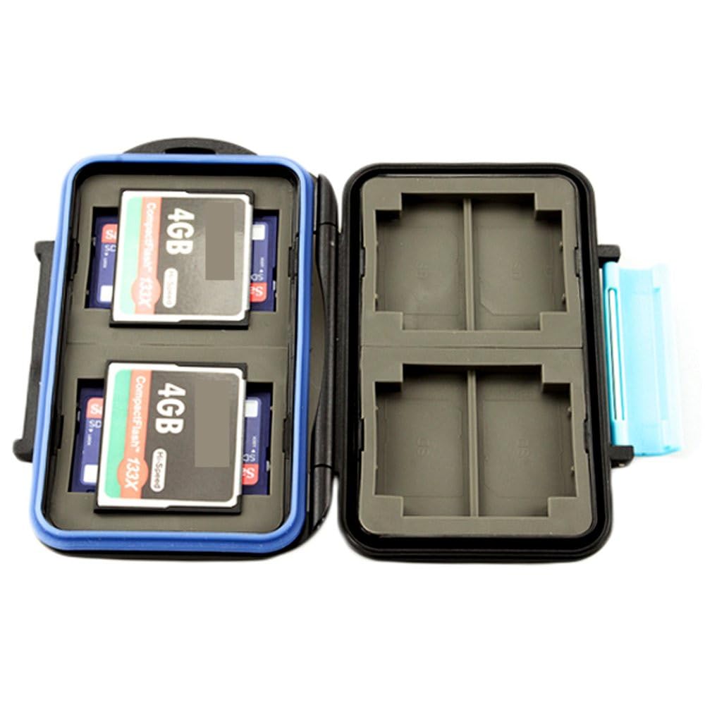 JJC Waterproof Extremely Tough Memory Card Case MC-2 for 4 CF Cards 8 SD Cards, Black - Image 2