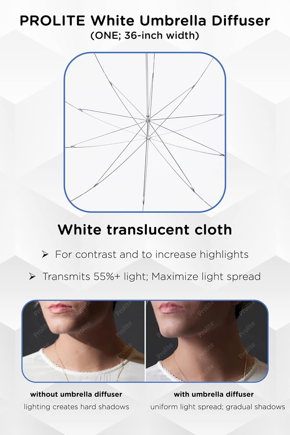 Prolite Black-Silver Mini-Umbrella Reflector Diffuser (18-inch) | Metal Body | for Studio Photography Speedlite Flash, Umbrella Clamps, Continuous Light (Sungun, Porta) Videography (Black, Pack of 1) Prolite Black-Silver Mini-Umbrella Reflector Diffuser (18-inch) | Metal Body | for Studio Photography Speedlite Flash, Umbrella Clamps, Continuous Light (Sungun, Porta) Videography (Black, Pack of 1) - Image 2