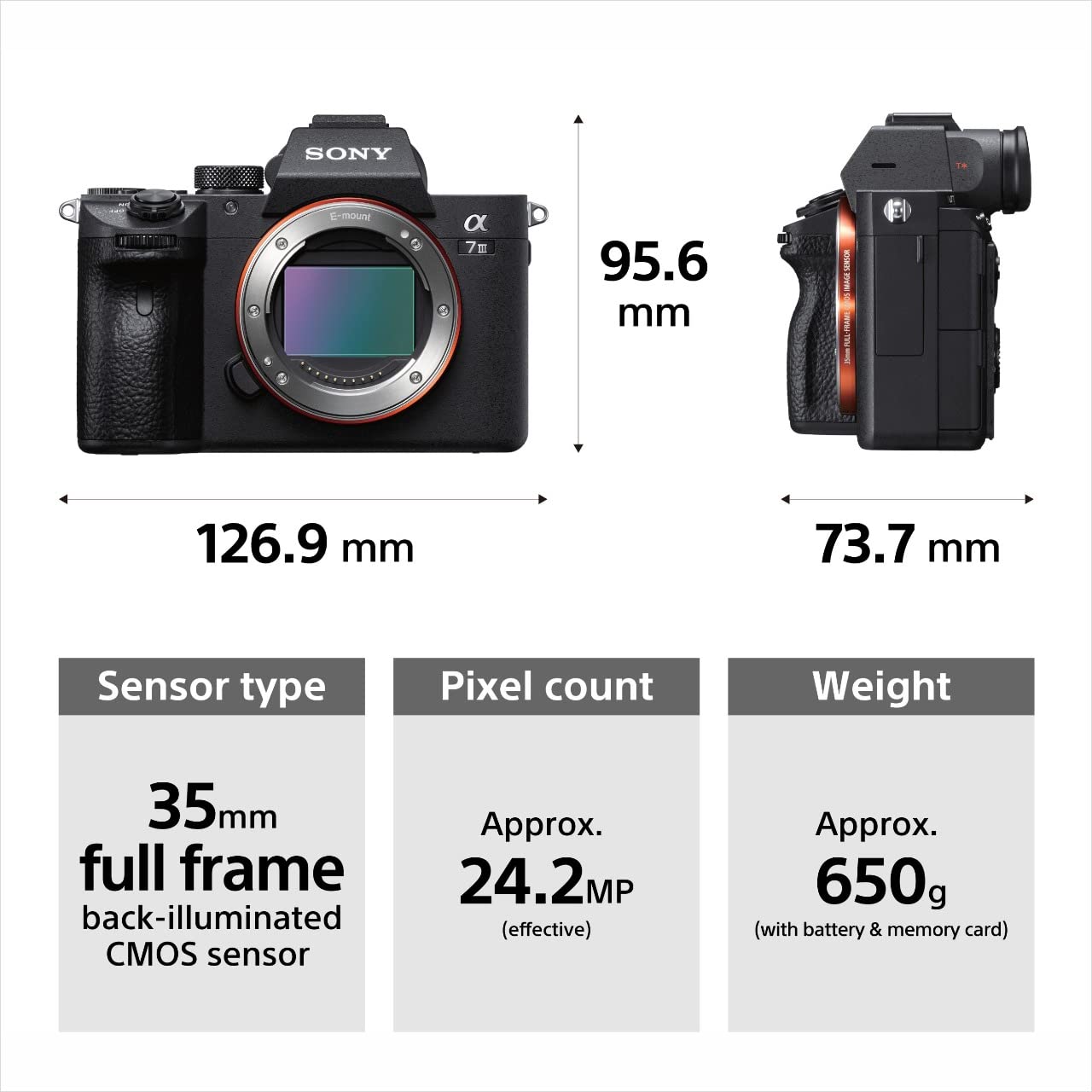Sony Alpha ILCE-7M3K Full-Frame 24.2MP Mirrorless Digital SLR Camera with 28-70mm Zoom Lens | 4K Full Frame | Real-Time Eye Auto Focus | Tiltable LCD, Low Light Camera - Black Sony Alpha ILCE-7M3K Full-Frame 24.2MP Mirrorless Digital SLR Camera with 28-70mm Zoom Lens | 4K Full Frame | Real-Time Eye Auto Focus | Tiltable LCD, Low Light Camera - Black - Image 2