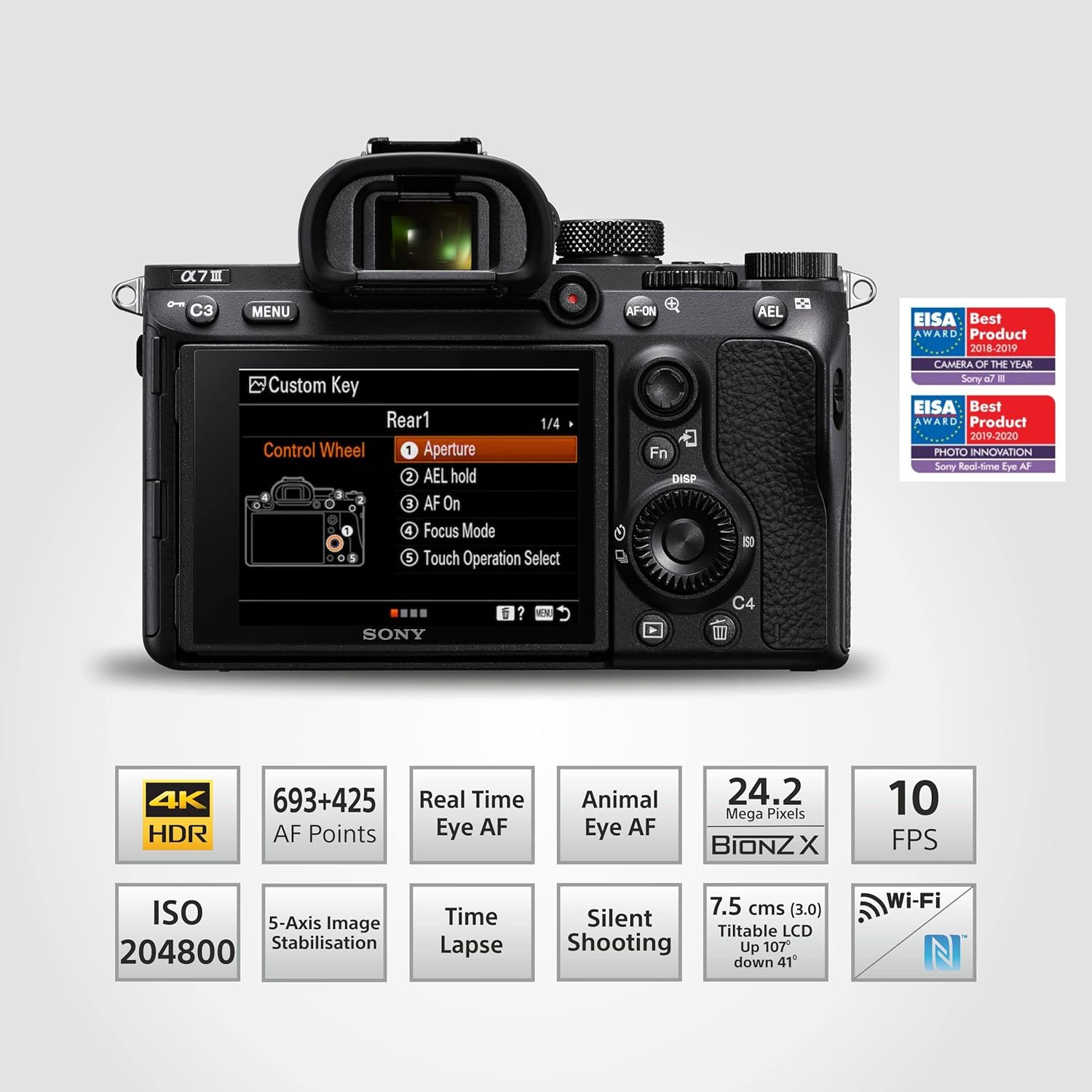 Sony Alpha ILCE-7M3K Full-Frame 24.2MP Mirrorless Digital SLR Camera with 28-70mm Zoom Lens | 4K Full Frame | Real-Time Eye Auto Focus | Tiltable LCD, Low Light Camera - Black Sony Alpha ILCE-7M3K Full-Frame 24.2MP Mirrorless Digital SLR Camera with 28-70mm Zoom Lens | 4K Full Frame | Real-Time Eye Auto Focus | Tiltable LCD, Low Light Camera - Black - Image 3