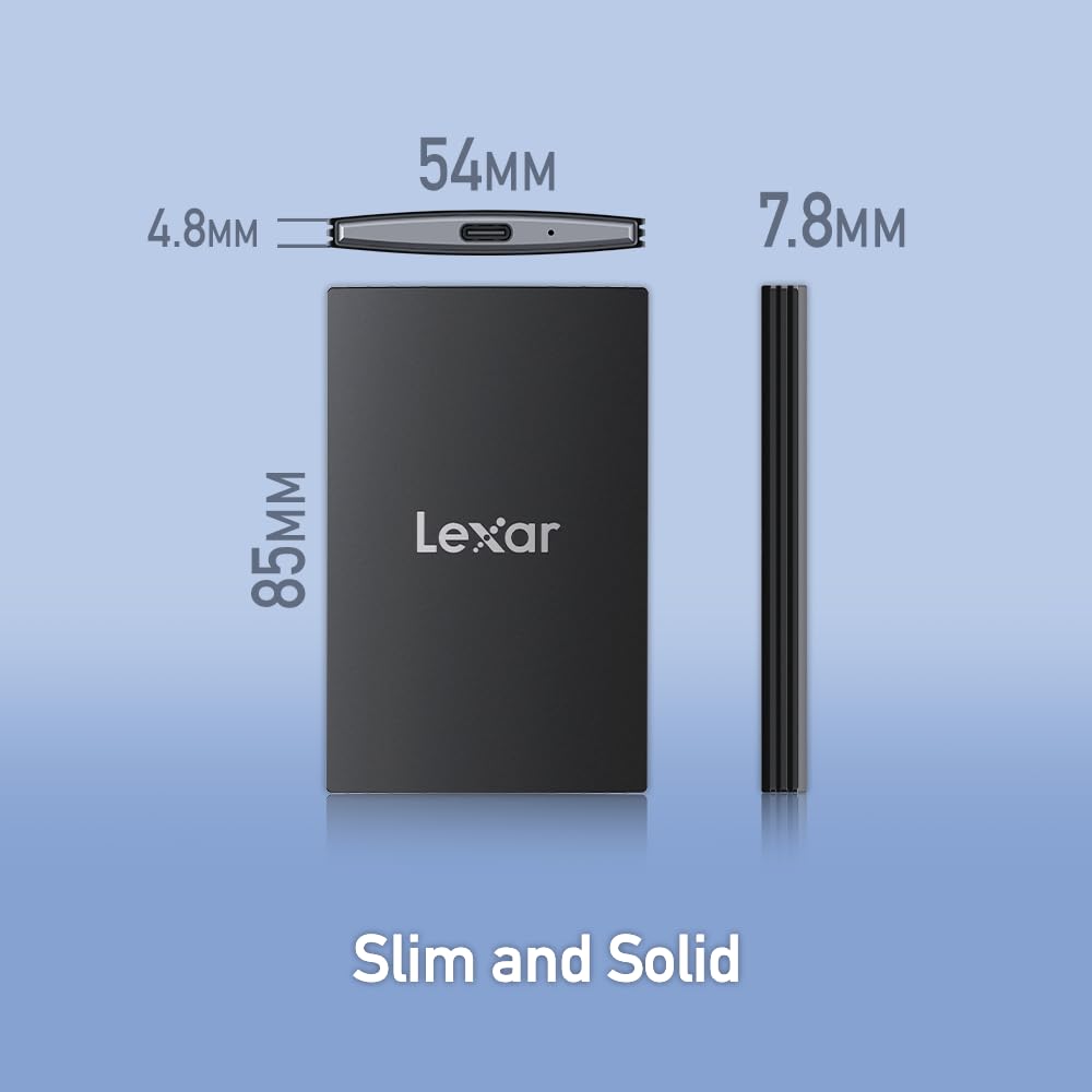 Lexar SL500 External SSD 1TB, USB3.2 Gen2x2 Portable SSD, PSSD up to 2000MB/s Read, 1800MB/s Write, External Solid State Drive Compatible with iPhone15 Series/Mac/PS5/XBOX/Laptop/PC(LSL500X001T-RNBNG) - Image 3