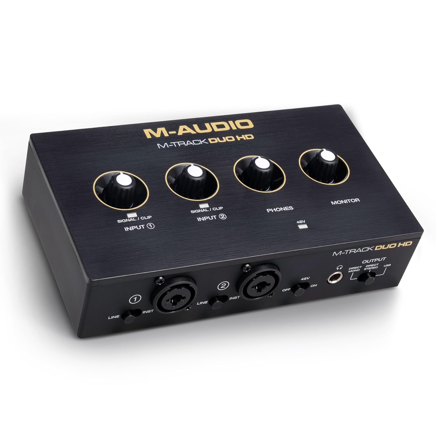 M-AUDIO M-TRACK DUO HD - 2x2 USB-C Audio Interface for Mac, PC, iOS, Android | 2 XLR/TRS Inputs, 2 TRS Outputs, 24-Bit/192kHz - Image 1