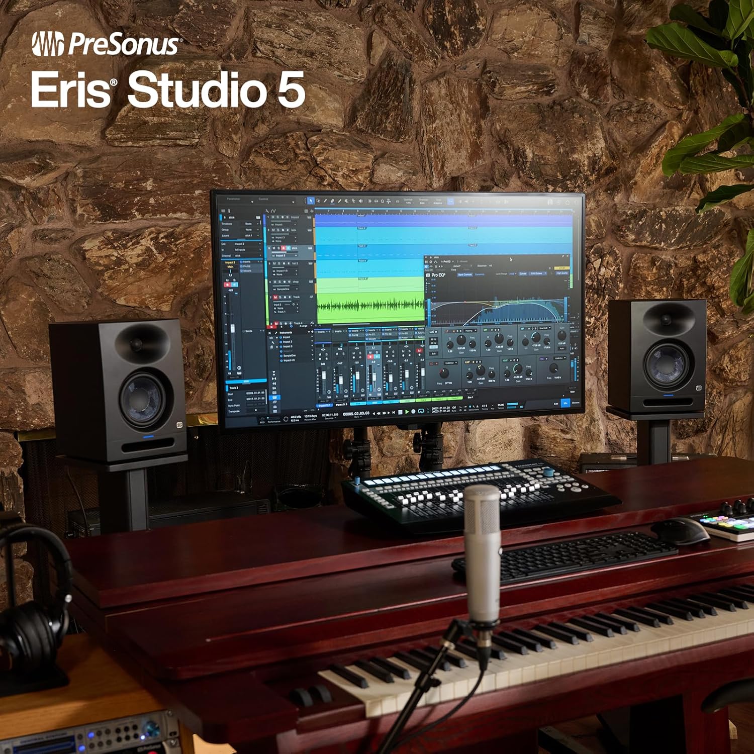 PreSonus Eris Studio 5, 5.25" High-Definition Studio Monitor, Woven Composite LF Driver, XLR, 1" Silk-Dome HF Driver, Black - Image 4