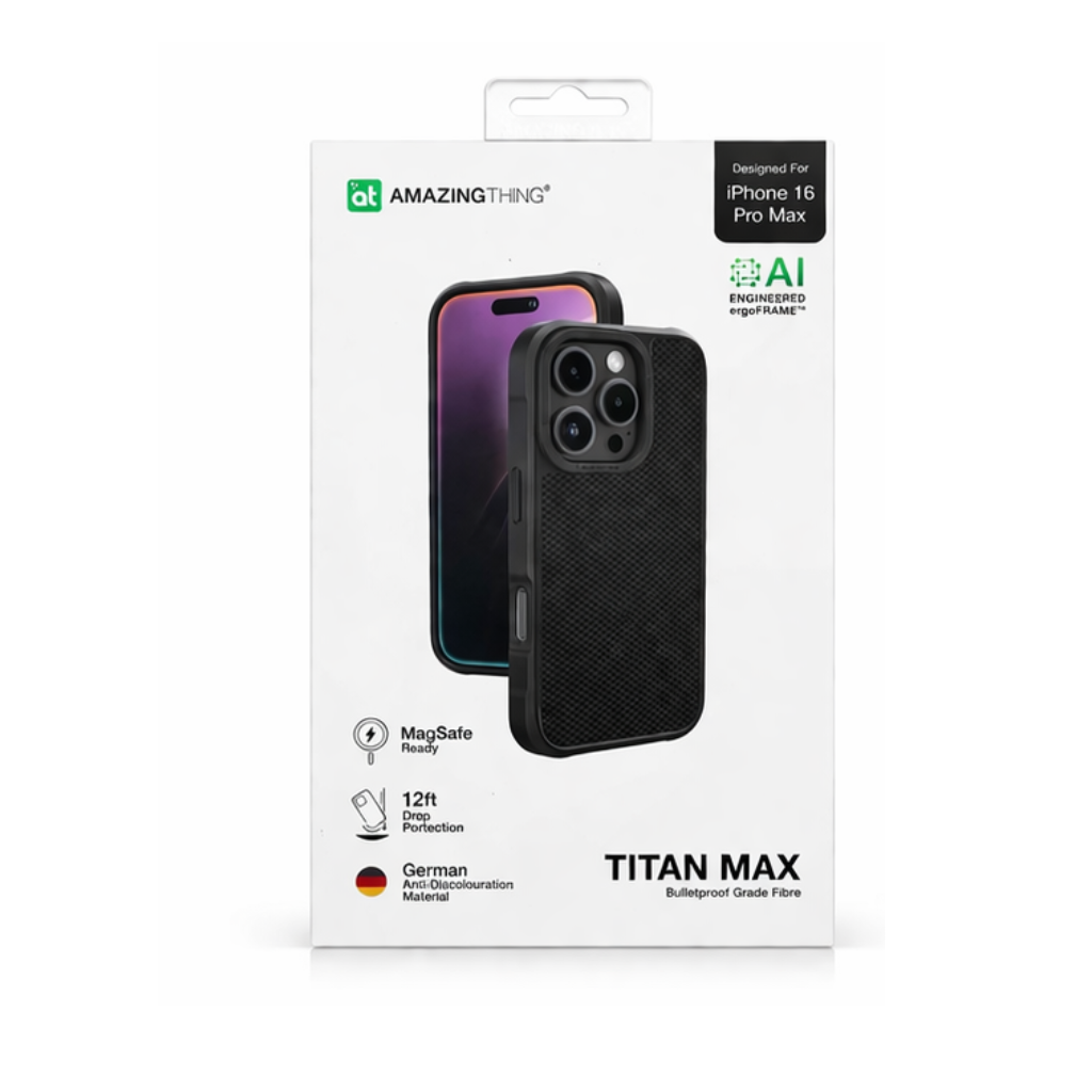 AmazingThing Titan Max Carbon Fibre Case for iPhone 16 Pro Max (MagSafe Ready, 12ft Drop Protection, Black) - Image 6