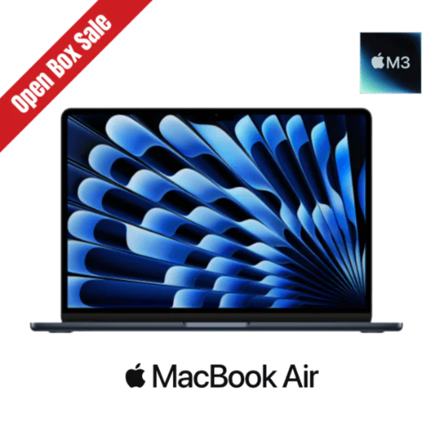 Open Box Apple Macbook Air Apple M3 - (8 Gb/256 Gb Ssd/Macos Sonoma) Mrxv3Hn/A  (13 Inch, Midnight, 1.24 Kg)- Showroom Demo Unit - Image 1