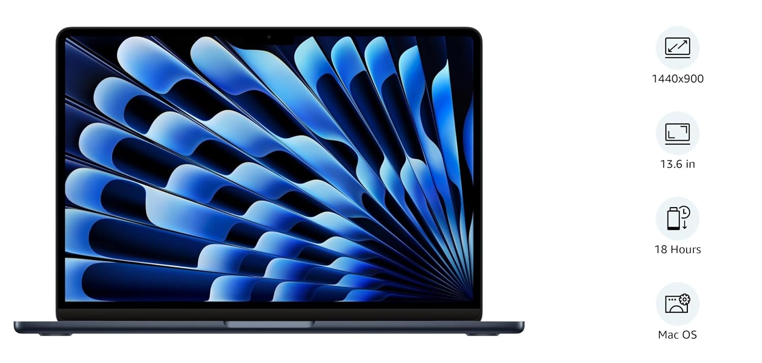 Open Box Apple Macbook Air Apple M3 - (8 Gb/256 Gb Ssd/Macos Sonoma) Mrxv3Hn/A  (13 Inch, Midnight, 1.24 Kg)- Showroom Demo Unit - Image 3